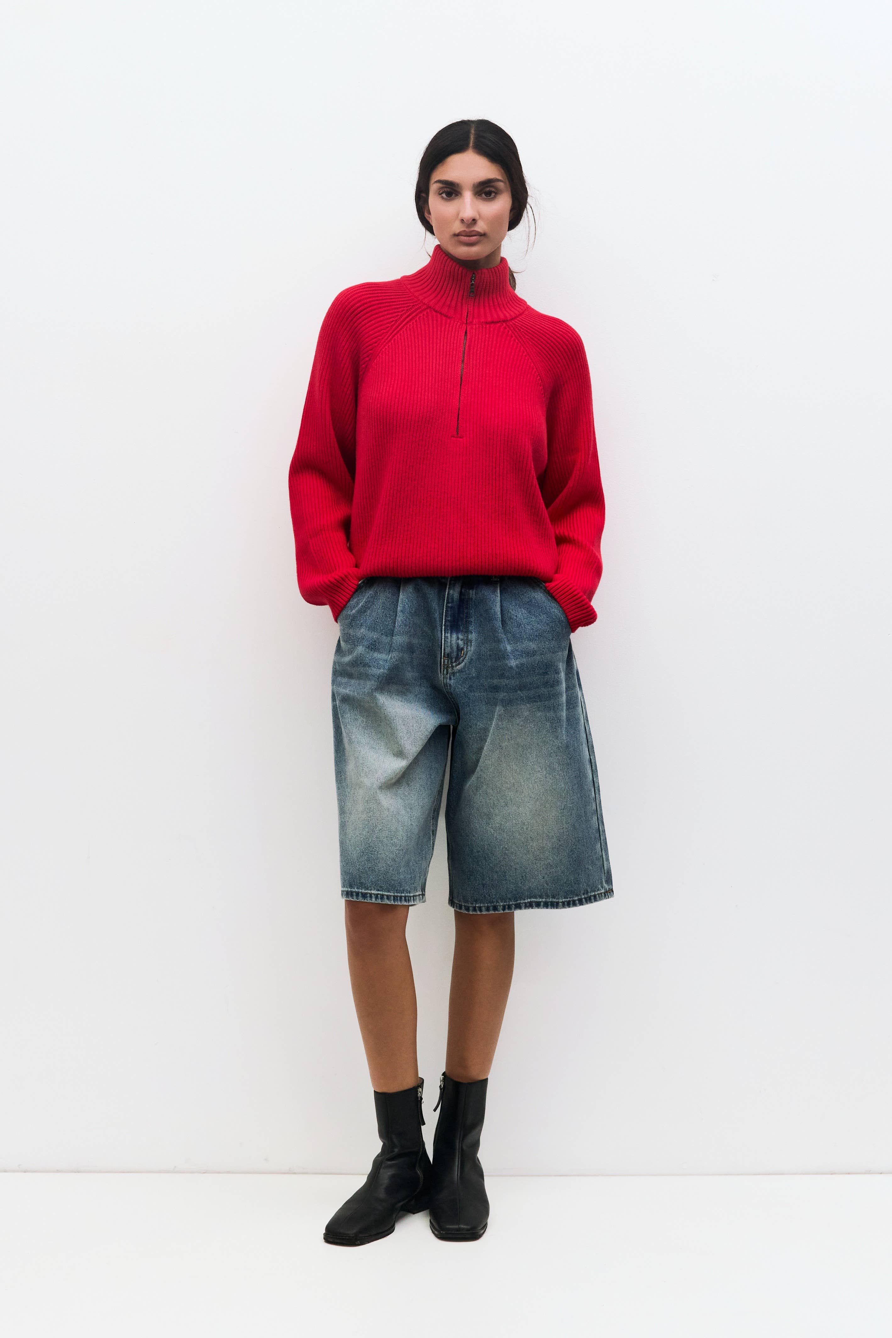 MOD REF - Wholesale Knit Sweater - Women's - The Jules Sweater | Half-Zip Chunky Sweater1