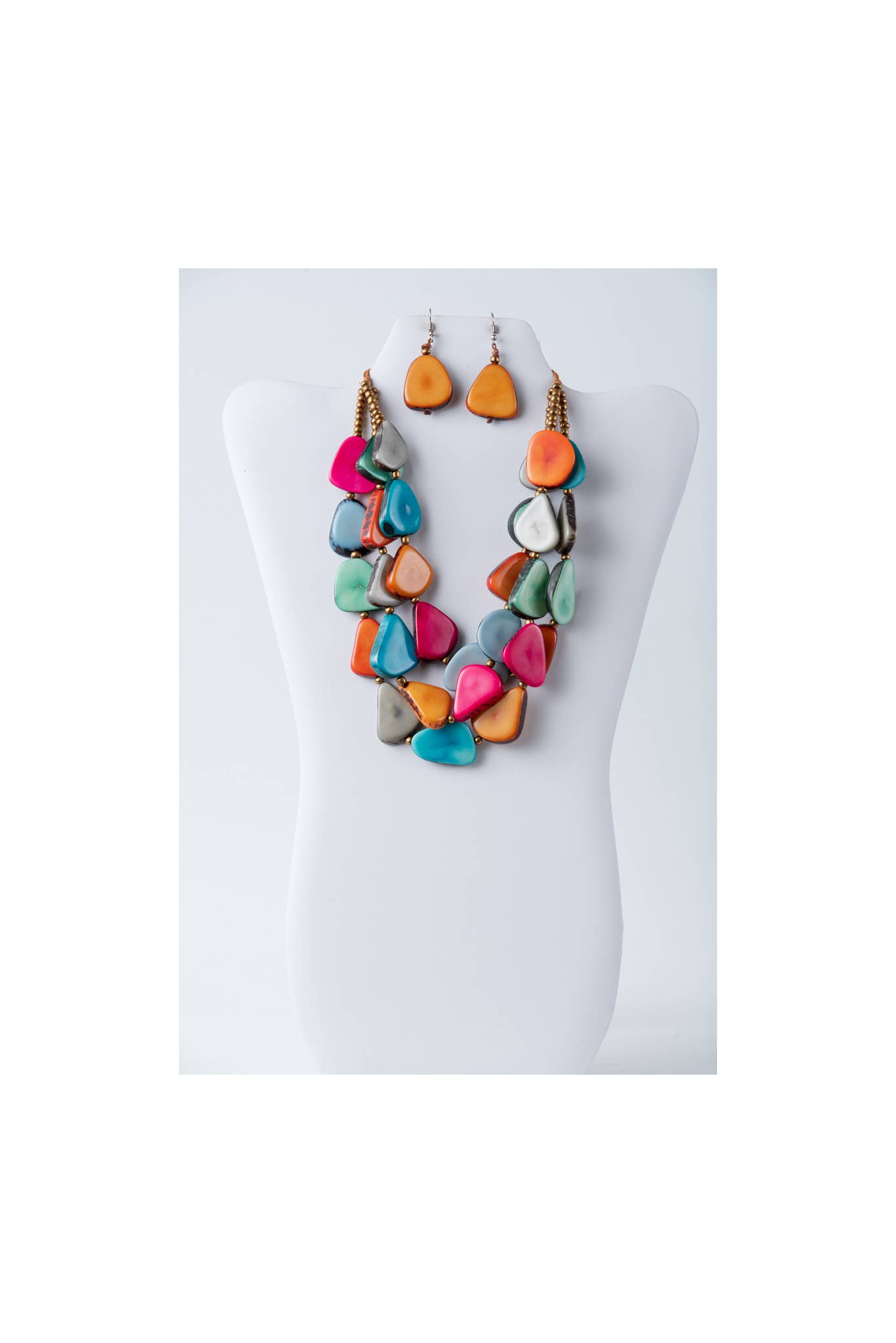 TaguArtsy – wholesale Smycken – Zaley Three Stranded Organic Tagua halsband och örhängen28
