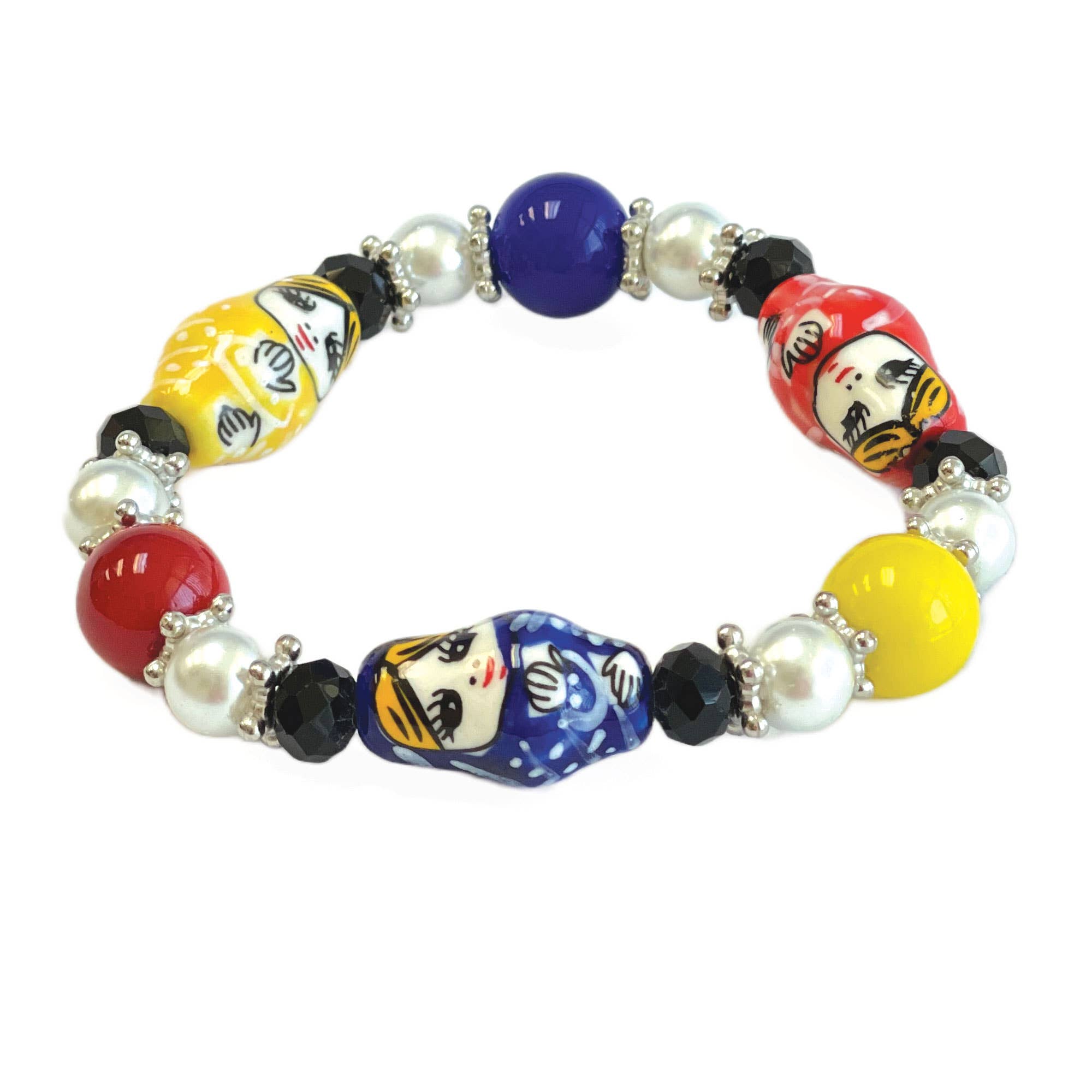 Fiona Accessories - Wholesale Beaded Bracelet - Nesting Doll Beaded Bracelet, Russian Porcelain Jewelry Gift10