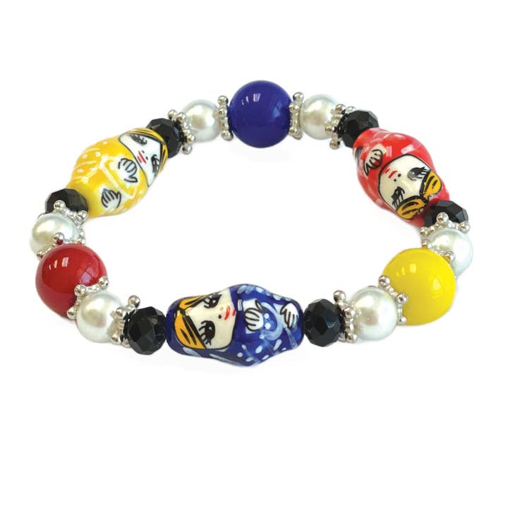 Fiona Accessories - Wholesale Beaded Bracelet - Nesting Doll Beaded Bracelet, Russian Porcelain Jewelry Gift10