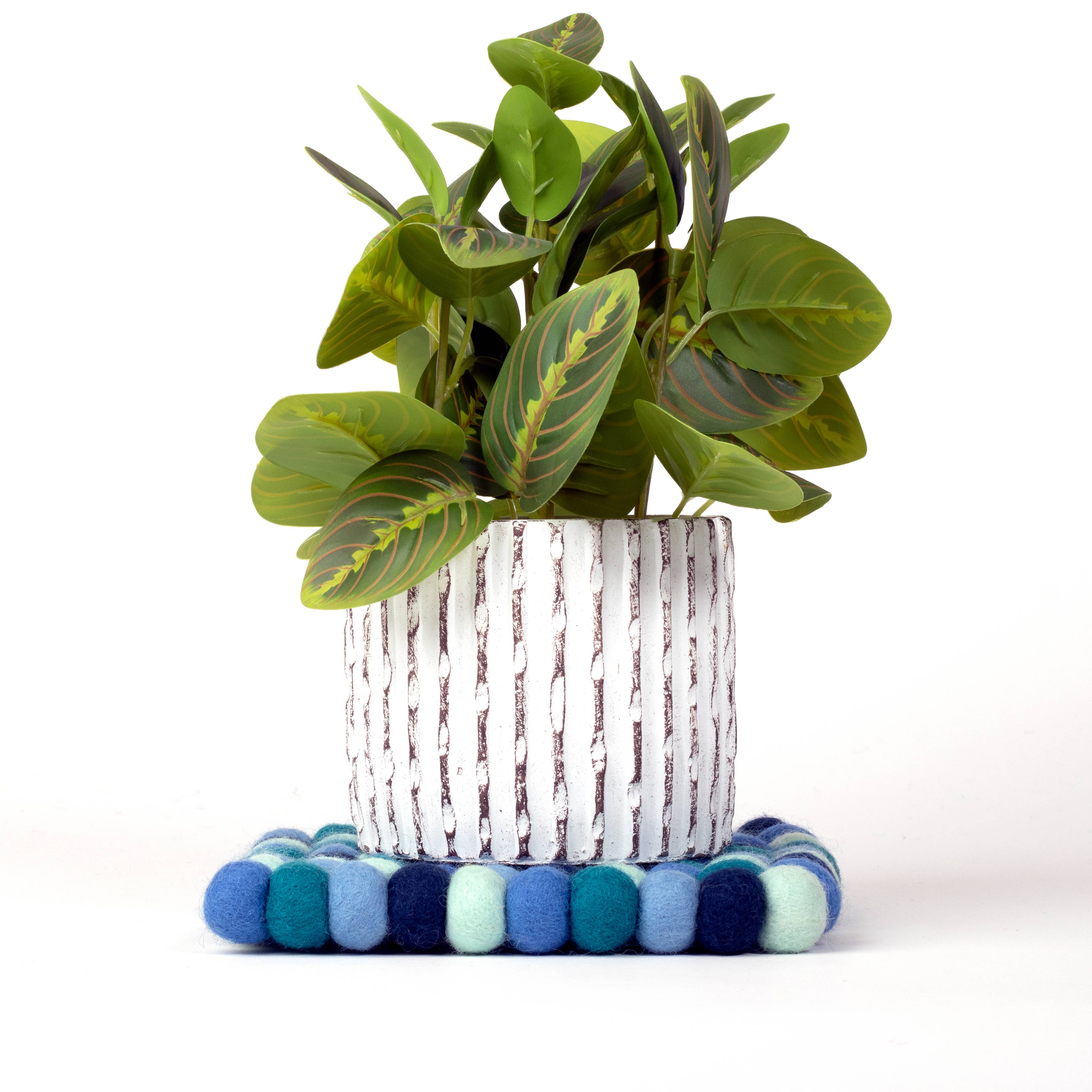 Reefelt – Base para tacho por atacado – Trivet de bola de feltro multicolorido - 8 “quadrado9