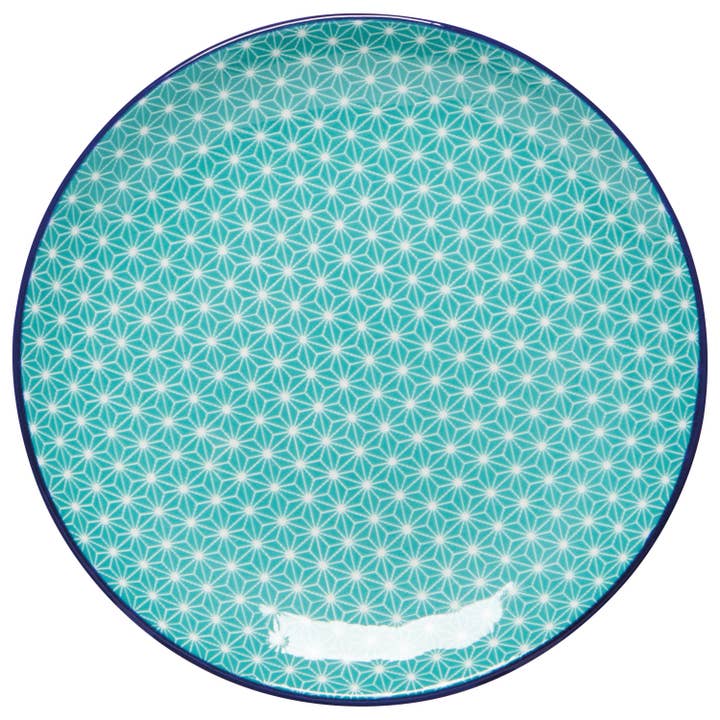Aqua Stars Stamped Appetizer Plate 6 inch for wholesale by Now Designs by Danica