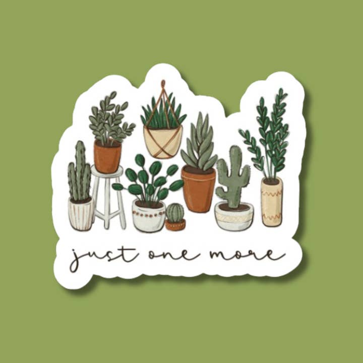 Autocollant plante Just One More pour la vente par The Vinyl Rose