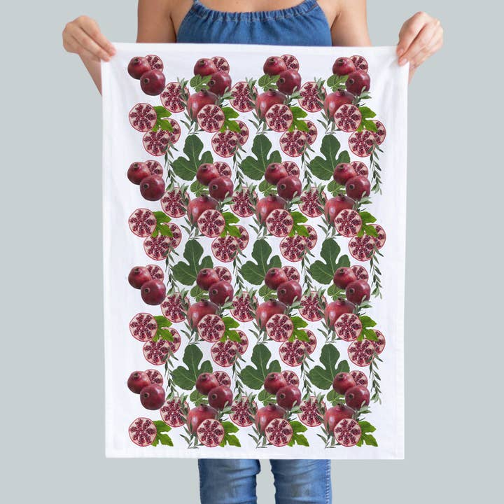 Pomegranate Kitchen Towel for wholesale by Red Bird’s House