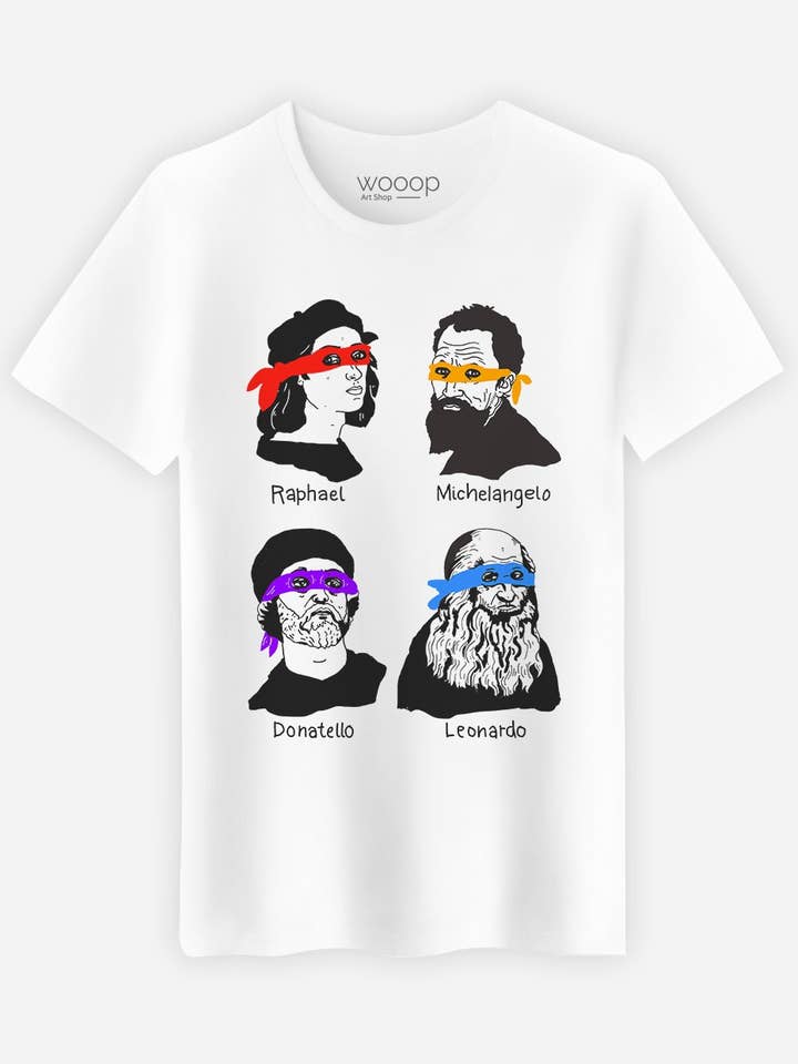 T-shirt Blanc Homme The Ninjas pour la vente par Wooop