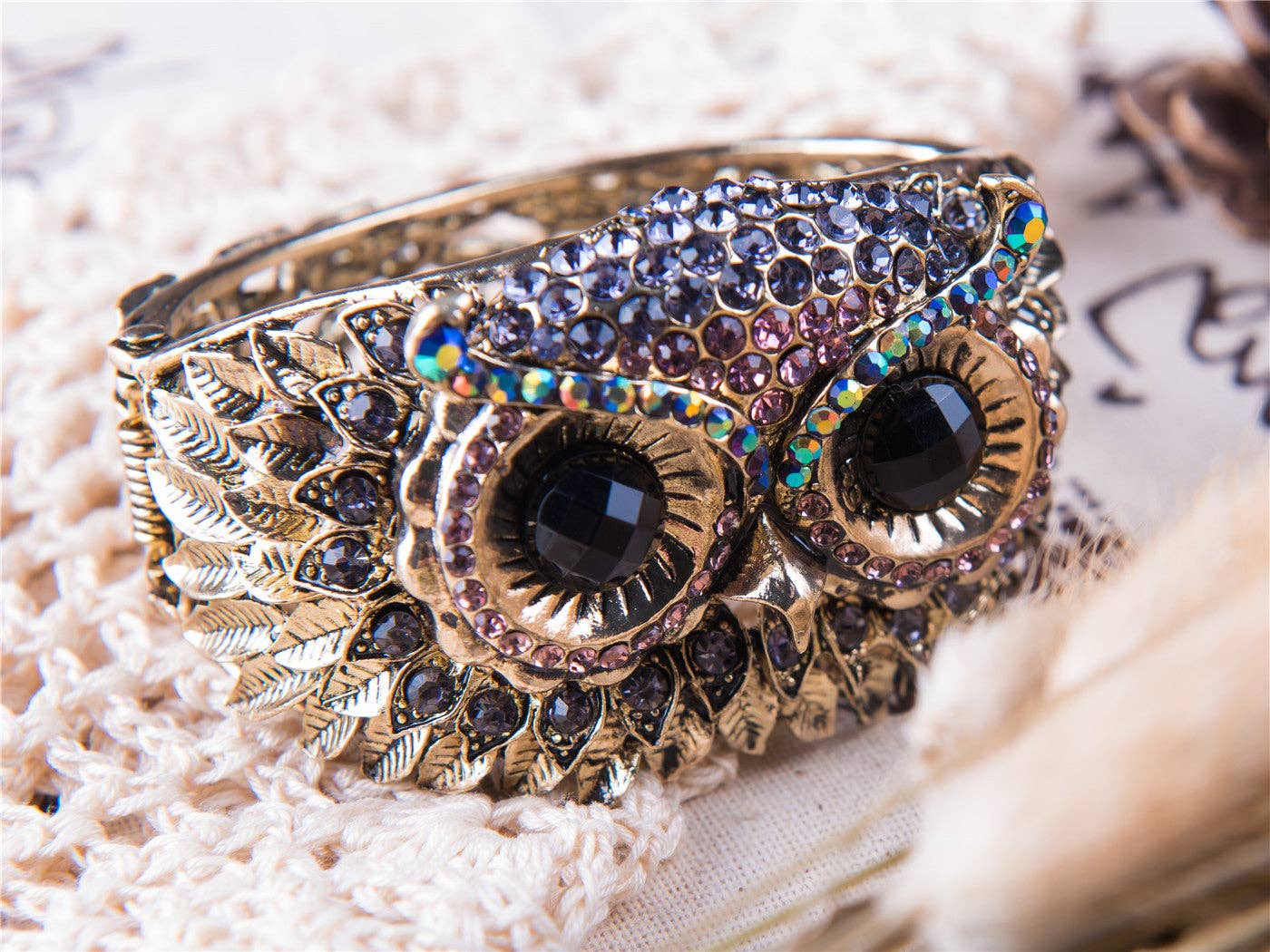 AK Brand - Wholesale Cuff Bracelet - Antique Owl Bird Cuff Bangle Bracelet15