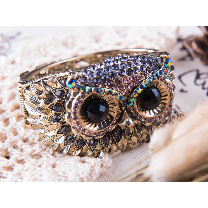 AK Brand - Wholesale Cuff Bracelet - Antique Owl Bird Cuff Bangle Bracelet15