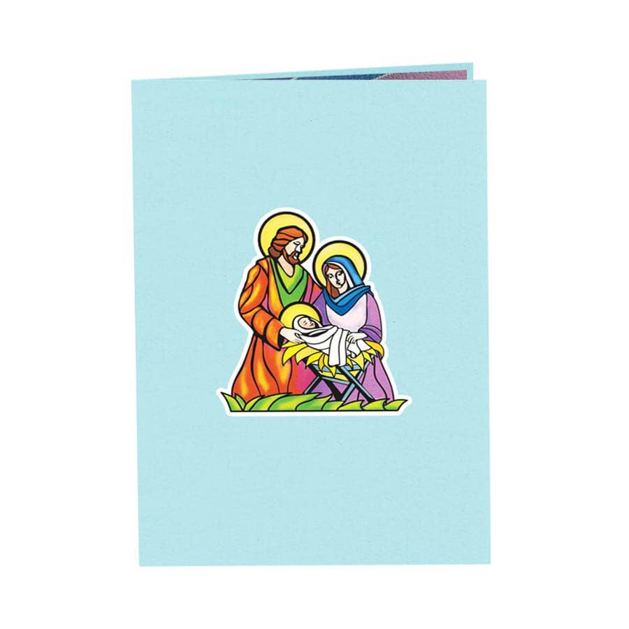 Unipop Cards, LLC - Wholesale Religious Card - Holy Family Stained Glass Pop-Up Card, Christmas pop up card2