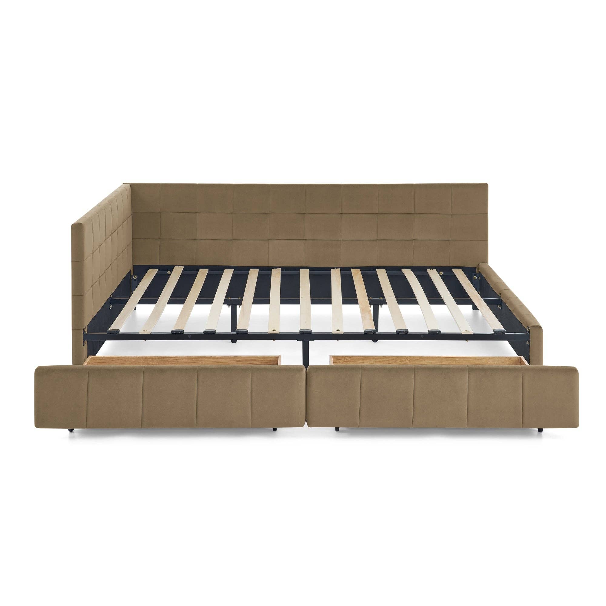 HOMYCASA DESIGN INC - Wholesale Bed - Queen Size Velvet Storage Bed FrameSofaBed&Backrest&Armrests10