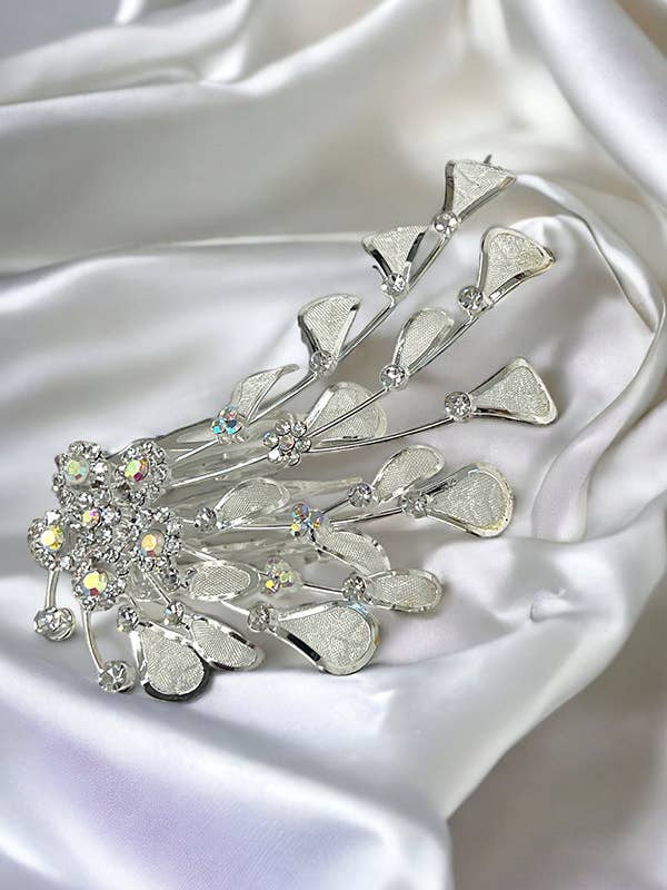 Mesh Leaf Floral Gem Hair Comb Insats för wholesale av Andrea Bijoux