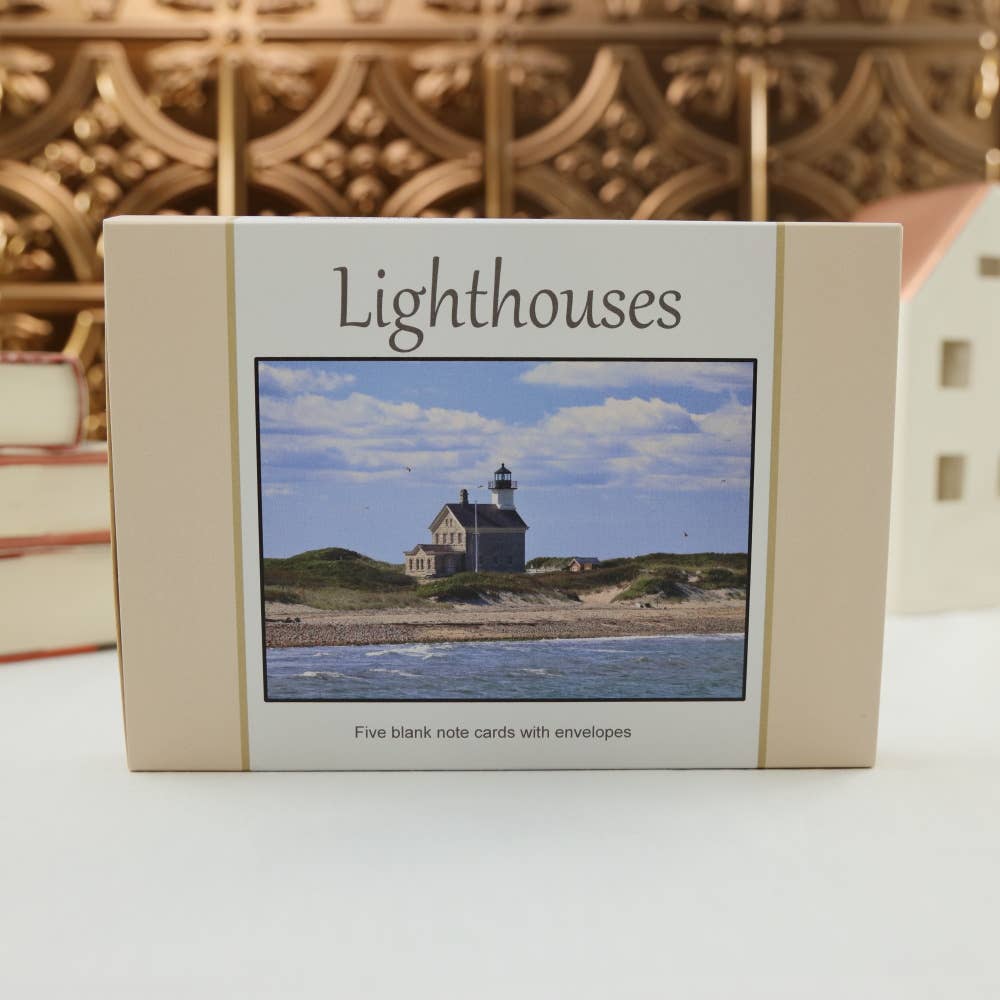 New England Prints - Wholesale Stationery/Notecard Set - Box of 5 All Occasion Lighthouse Blank Note Cards