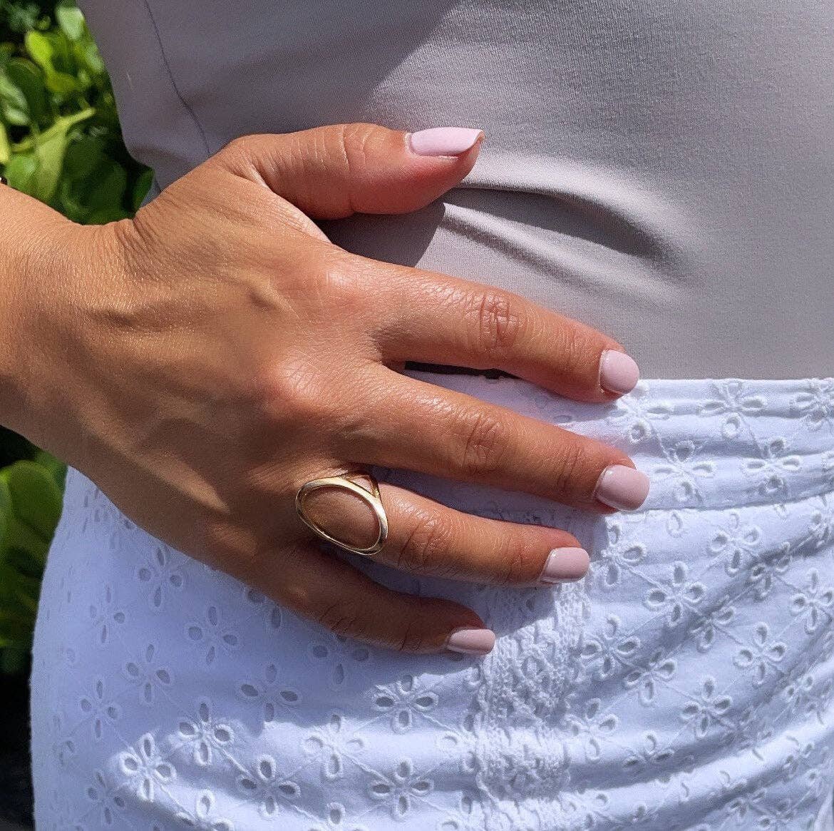 Milie - Wholesale Band/Stacked Ring - 18k GF Open Oval Ring Hallowed2