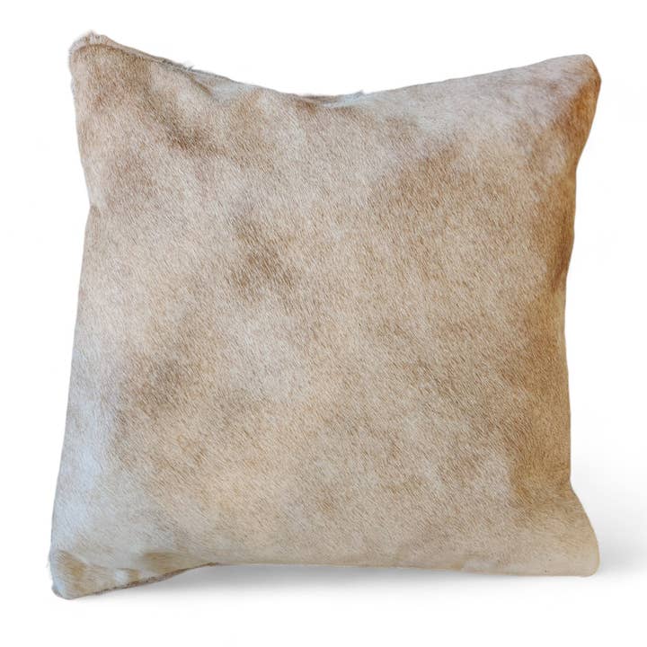 Ranch Junkie - Wholesale Throw Pillow Cover - 18x18 Toasted Marshmallow Palomino Genuine Cowhide Pillow Covers Double Sided Highlands Cowhide Pillow11
