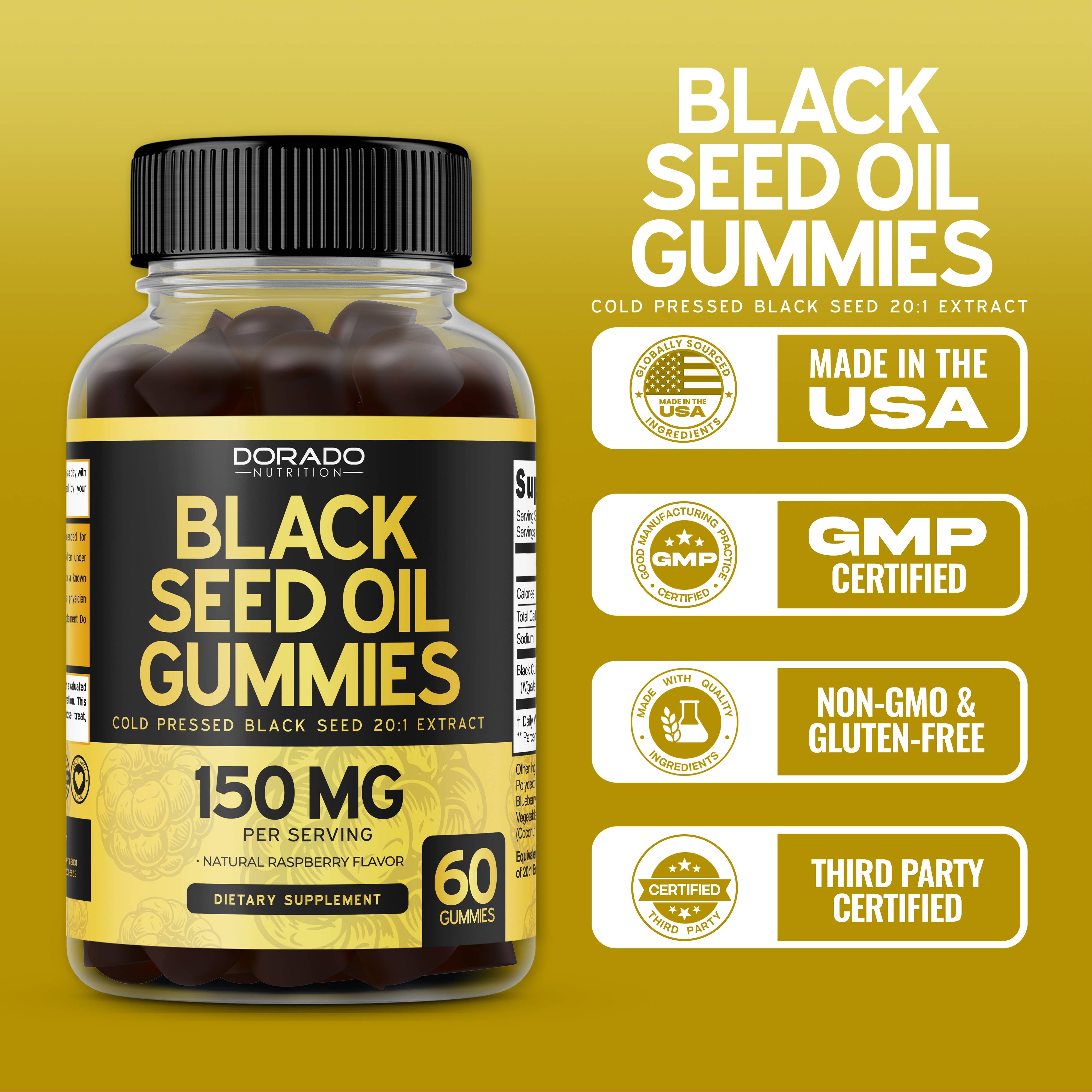 Dorado Nutrition - Wholesale Oral Supplement/Vitamin - Black Seed Oil Gummies (60 Gummies)4
