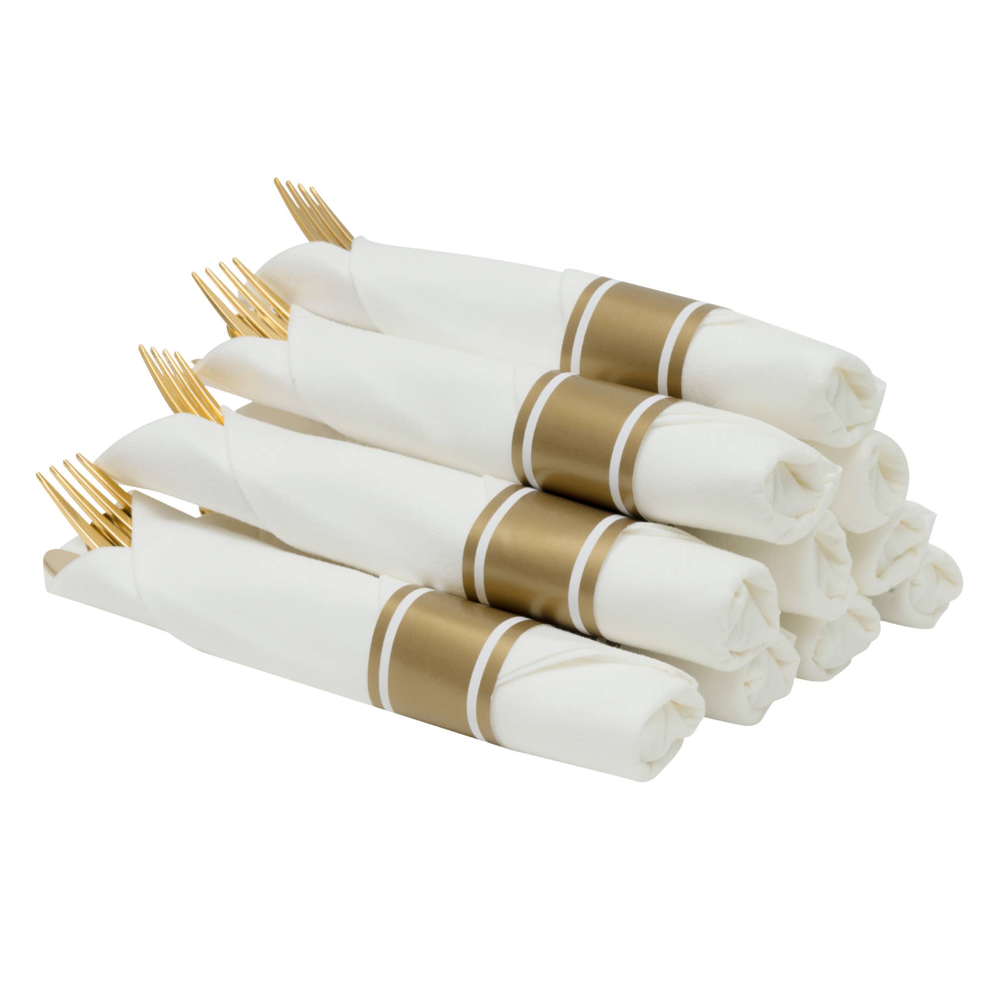 Portofino International Trading, USA - Wholesale Assorted Cutlery Set - Premium Pre-rolled Napkin and Cutlery Set - Gold2