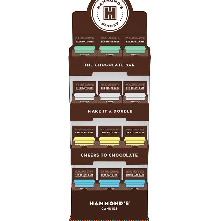 Hammond's Candies - Wholesale Chocolate Bar - Chocolate Bar Shipper (Empty) - Holds 12 cases