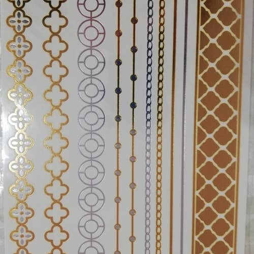 Tillfälliga tatueringar med guld- och silverreflexer - Modell 3 för wholesale av HTB