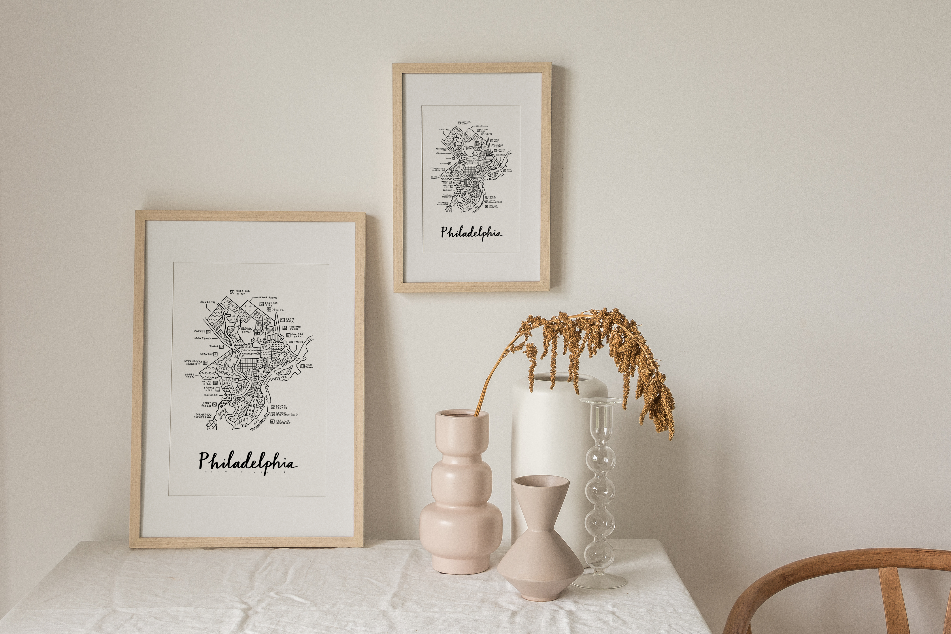 By Aleisha - Wholesale Art Print - Philadelphia Neighborhood Map Print6