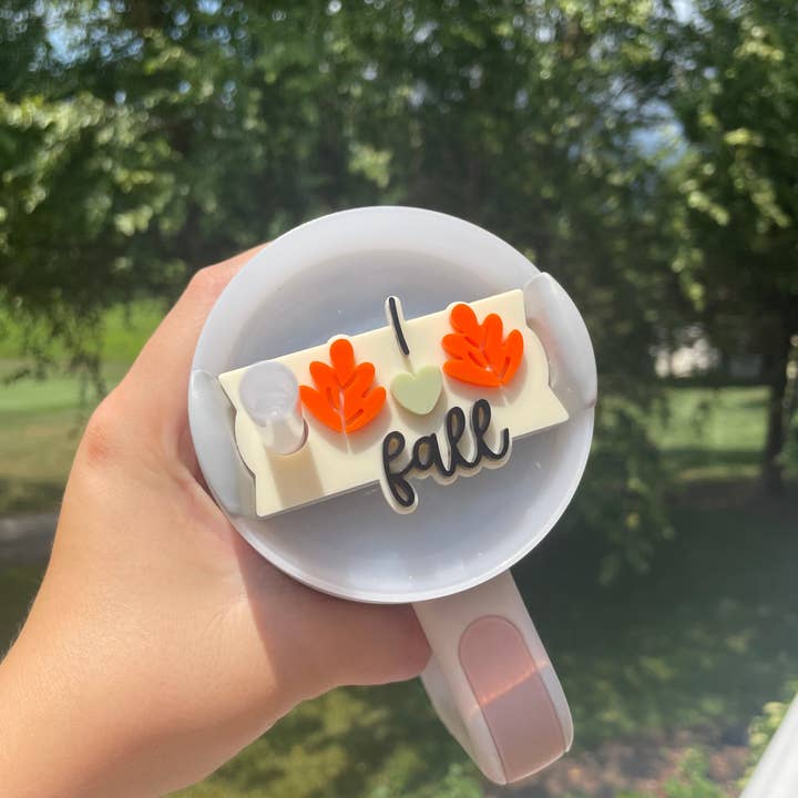 DesignedbyKendal - Wholesale Insulated Mug/Tumbler - I ❤️ Fall 30 and 40 Ounce Stanley Topper1