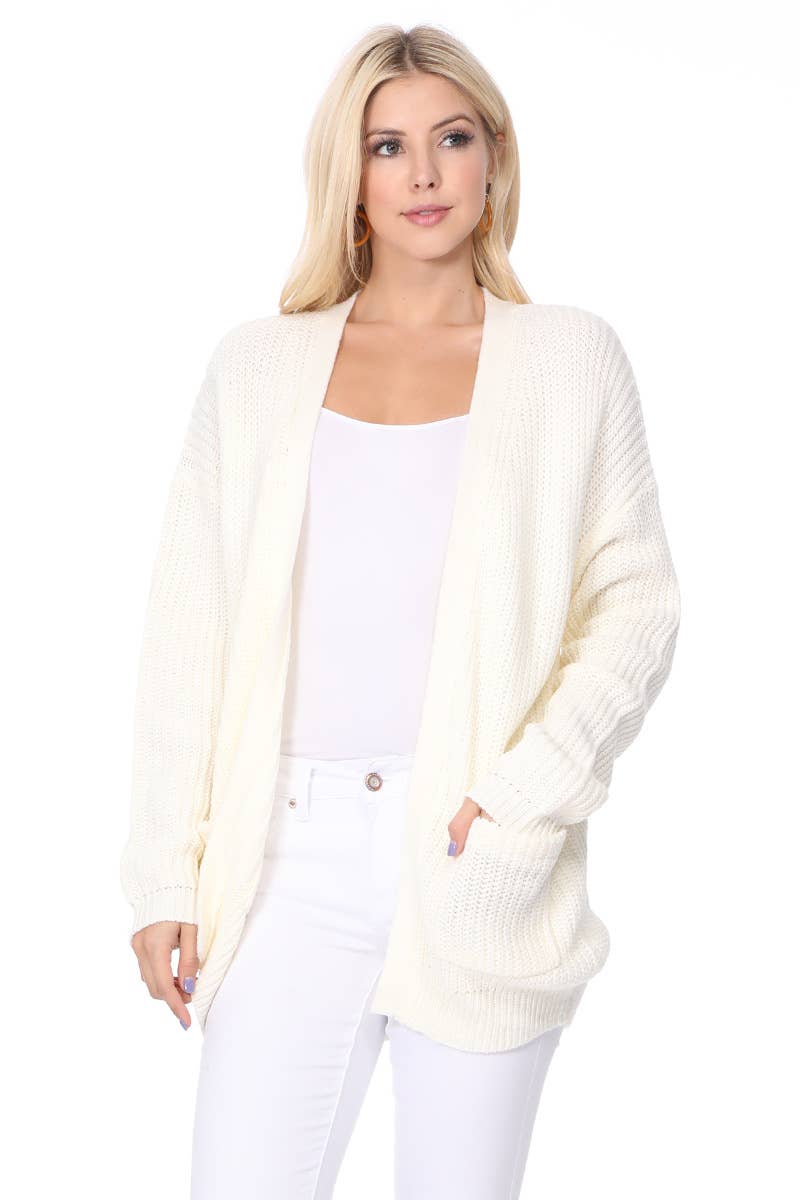 Mak – wholesale Cardigan – Women’s – Women's Waffle Knit Open Front Sweater Cardigan HK824610