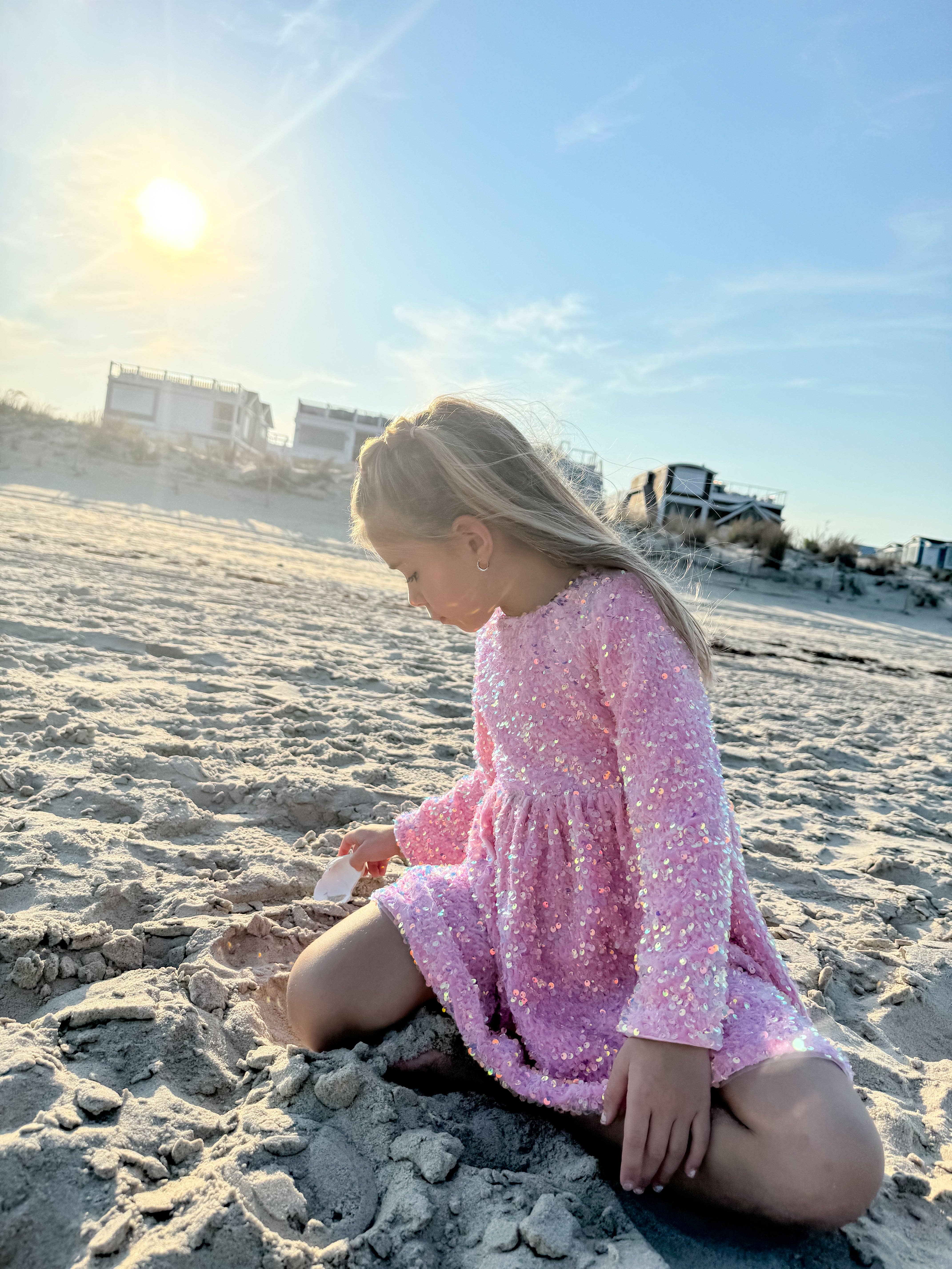 Ellie and Mila - Venta al por mayor Vestido - Niños - Vestido rosa con lentejuelas6