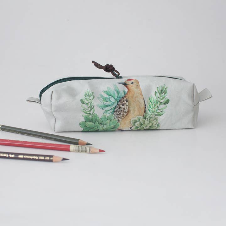 The Blue Rabbit House - Wholesale Makeup/Cosmetic Bag - Felix the Woodpecker | Square Pouch | Cosmetic Bag1