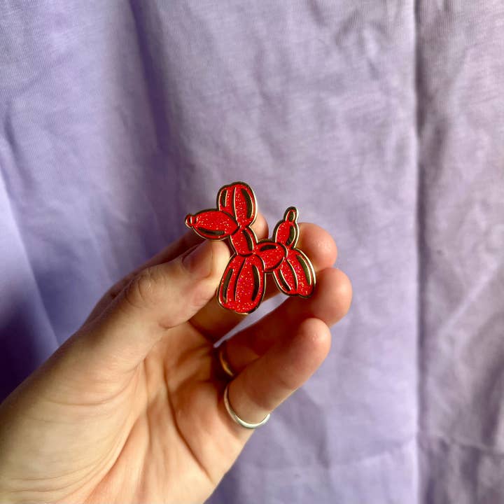 Balloon Dog Enamel Pin for wholesale by Boogie Bee