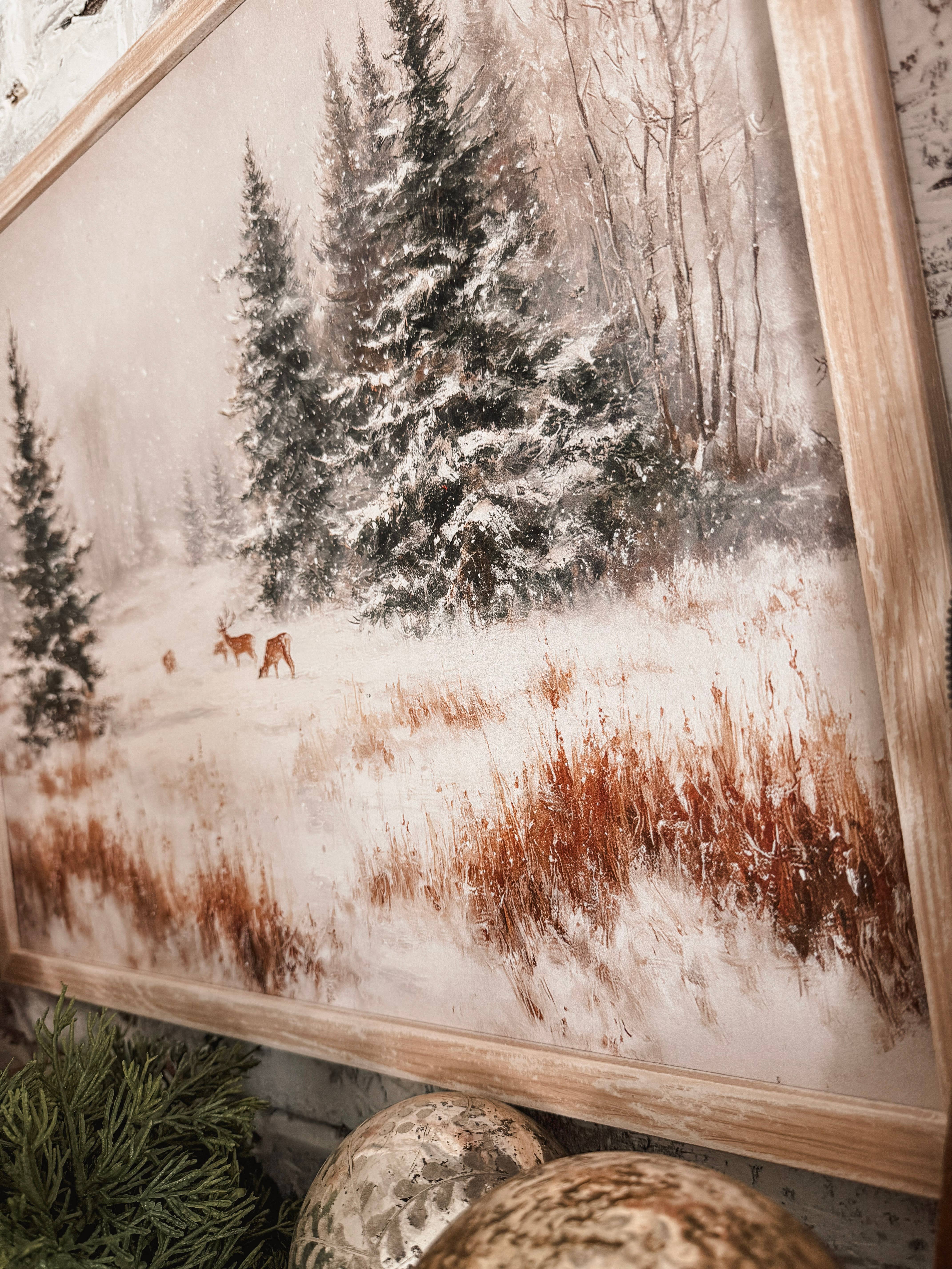 WillowBee Signs & Designs - Wholesale Sign - Snowy Forest with Deer Wood Sign4
