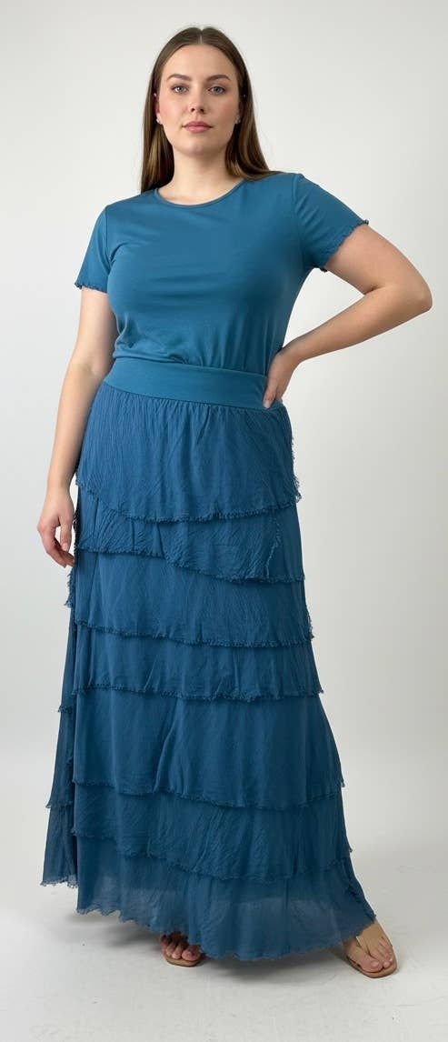 Karamel Collection - Vente Jupe – femme - Jupe en soie à volants  
Aucun tarif ne sera ajouté3