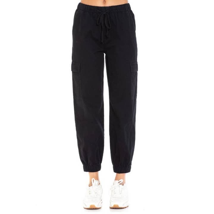Timeless - Vente Pantalon d'intérieur/de jogging – femme - Pantalon de jogging cargo en coton sergé avec cordon