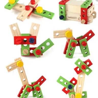 ACOOL TOY - Wholesale Wood Toy - Kids - AC7381 Wooden Toolbox1