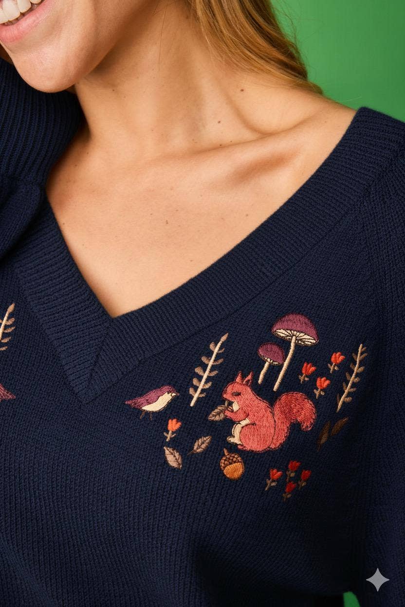 Smile - Wholesale Knit Sweater - Women's - Blue Seed Jersey1