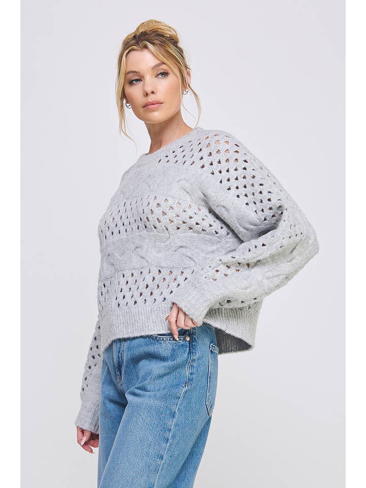 Allie Rose - Wholesale Knit Sweater - Women's - Open Knit Oversized Sweater1
