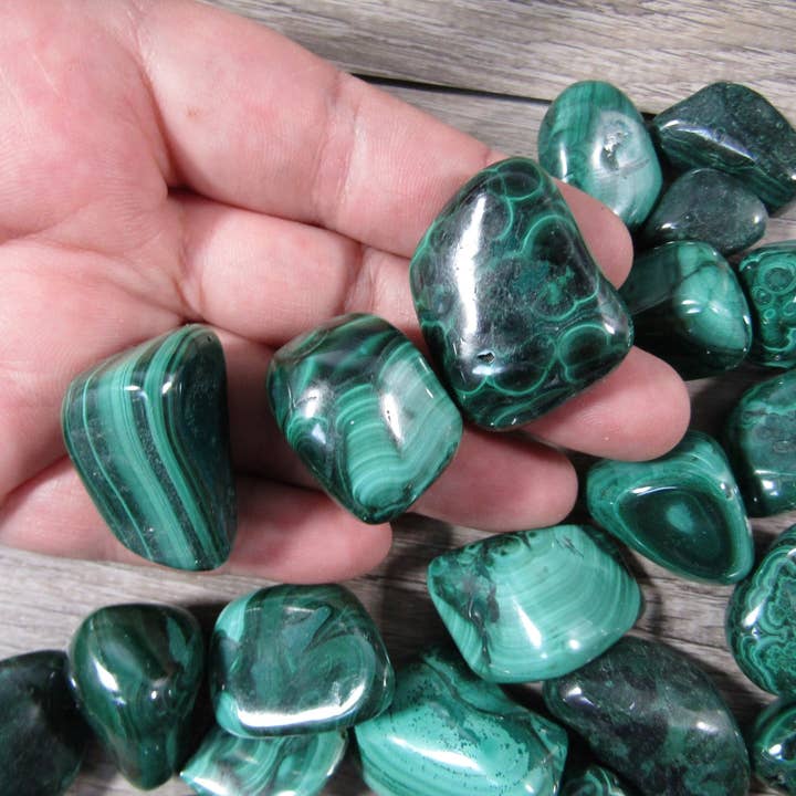 Keystone Crystals - Wholesale Spiritual Stone/Crystal - Malachite Tumbled Stones – 1 Pound Bulk Crystals3