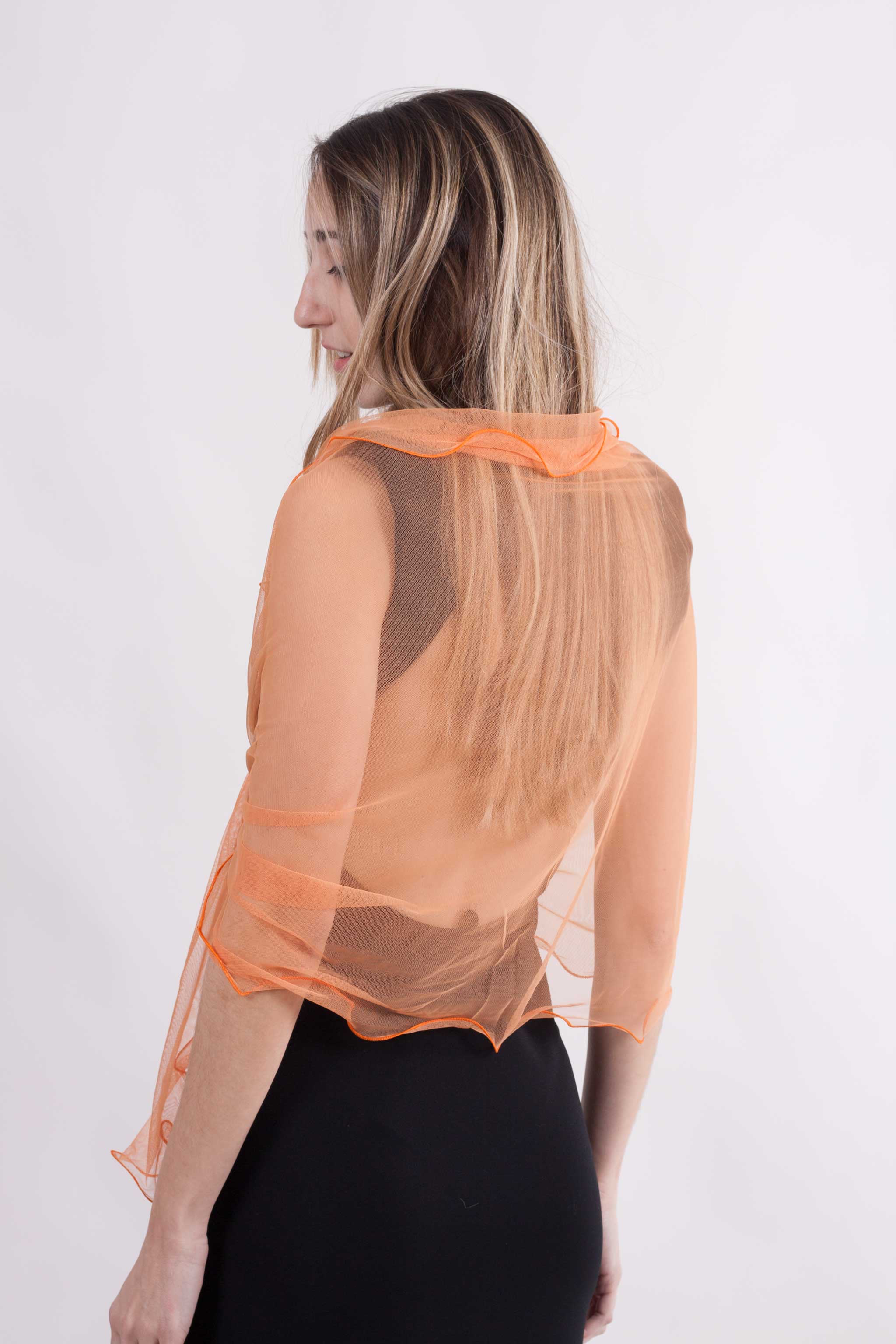 MR Complements - Vente Écharpe – femme - Châle en tulle grande taille aux bords ondulés29