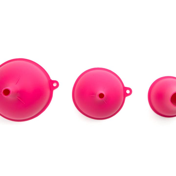 Fox Run Brands – Engroshandel Tragt – Fox Run Silikone konservetragt, sæt med 3, 2,5", 3,5" og 4"3