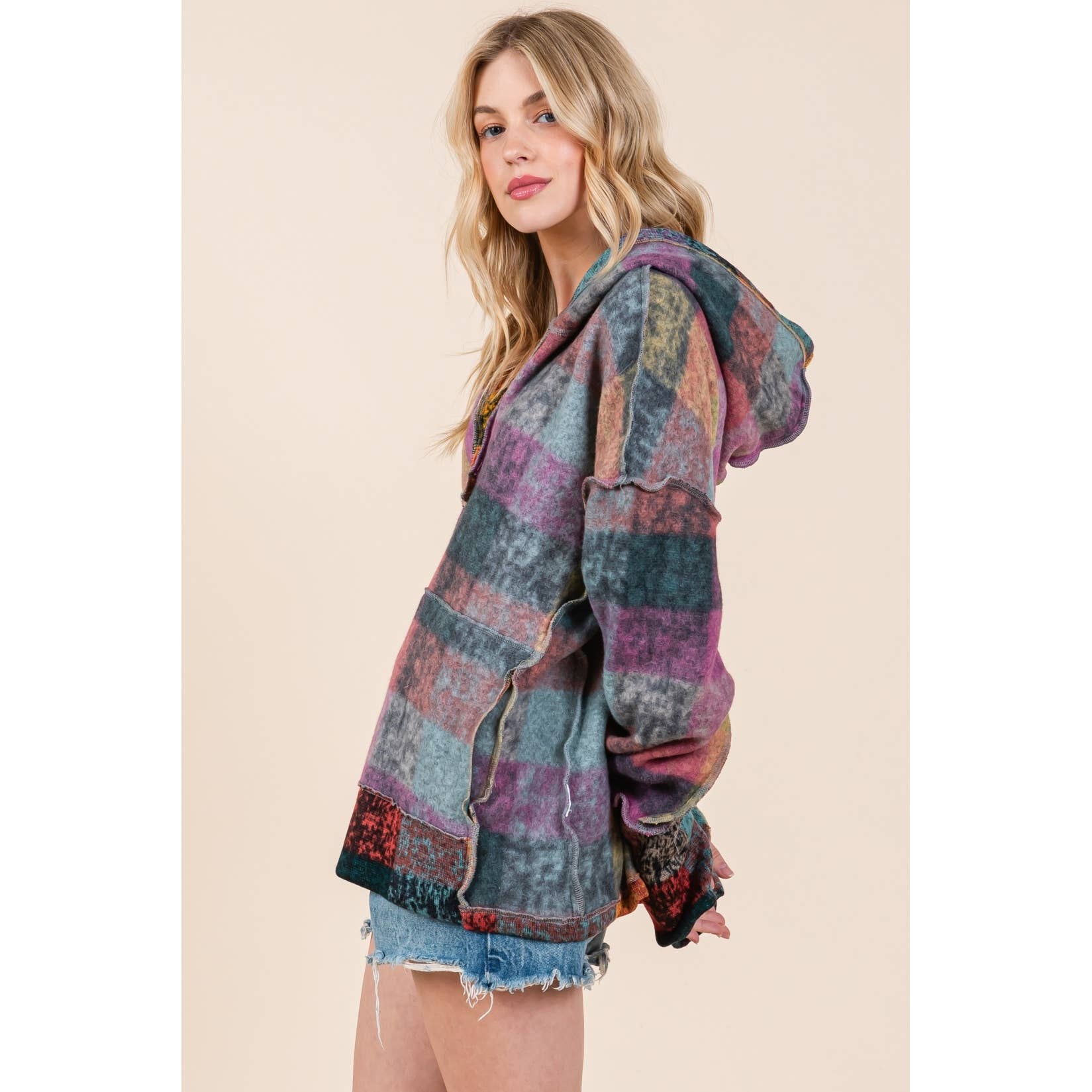 Mapcie - Wholesale Jacket - Women's - MULTI PLAID PULL OVER WITH POCKETS4