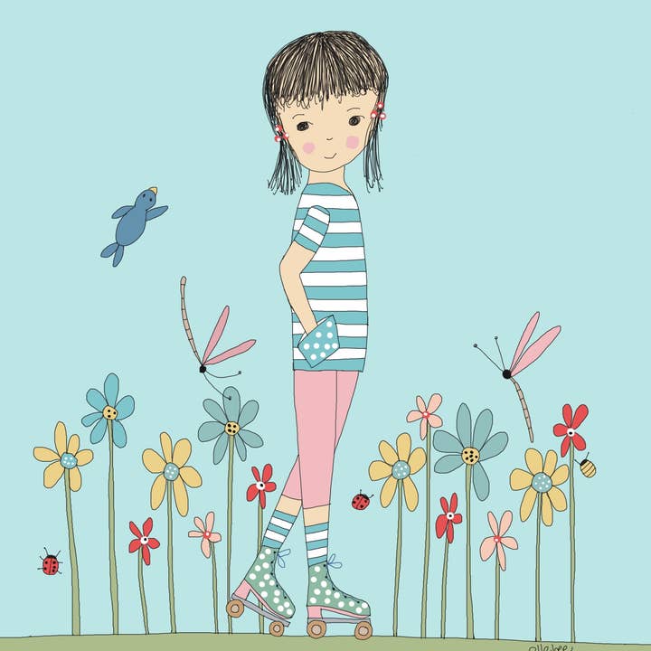 Gratulationskort ”Nya rullskridskor” för wholesale av Elle Bee Art Studio