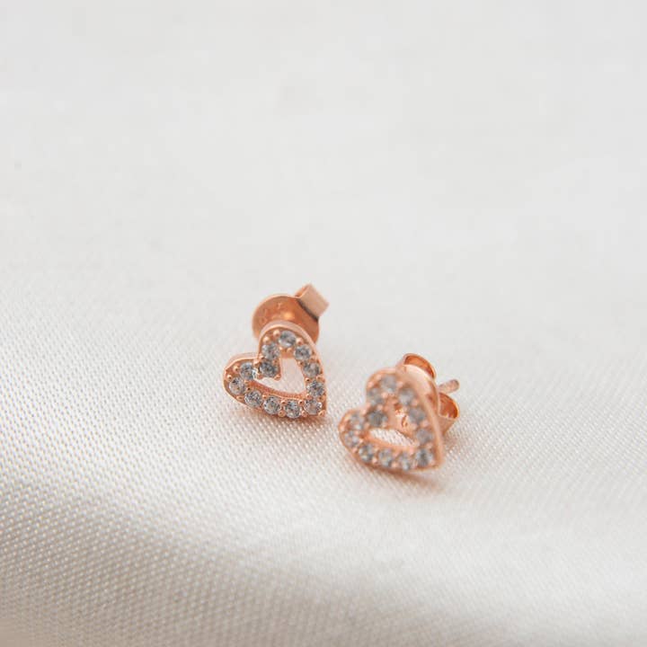 Volenia Silver - Wholesale Stud/Post Earrings - Wholesale Women's 925 Sterling Silver Heart Earrings