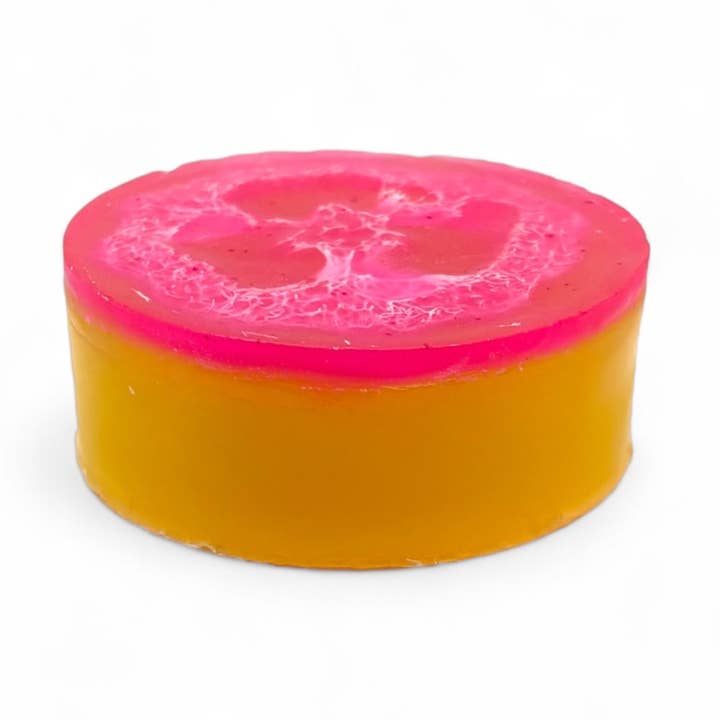 Mango Madness loofah soap for wholesale by Splash Bath Lab