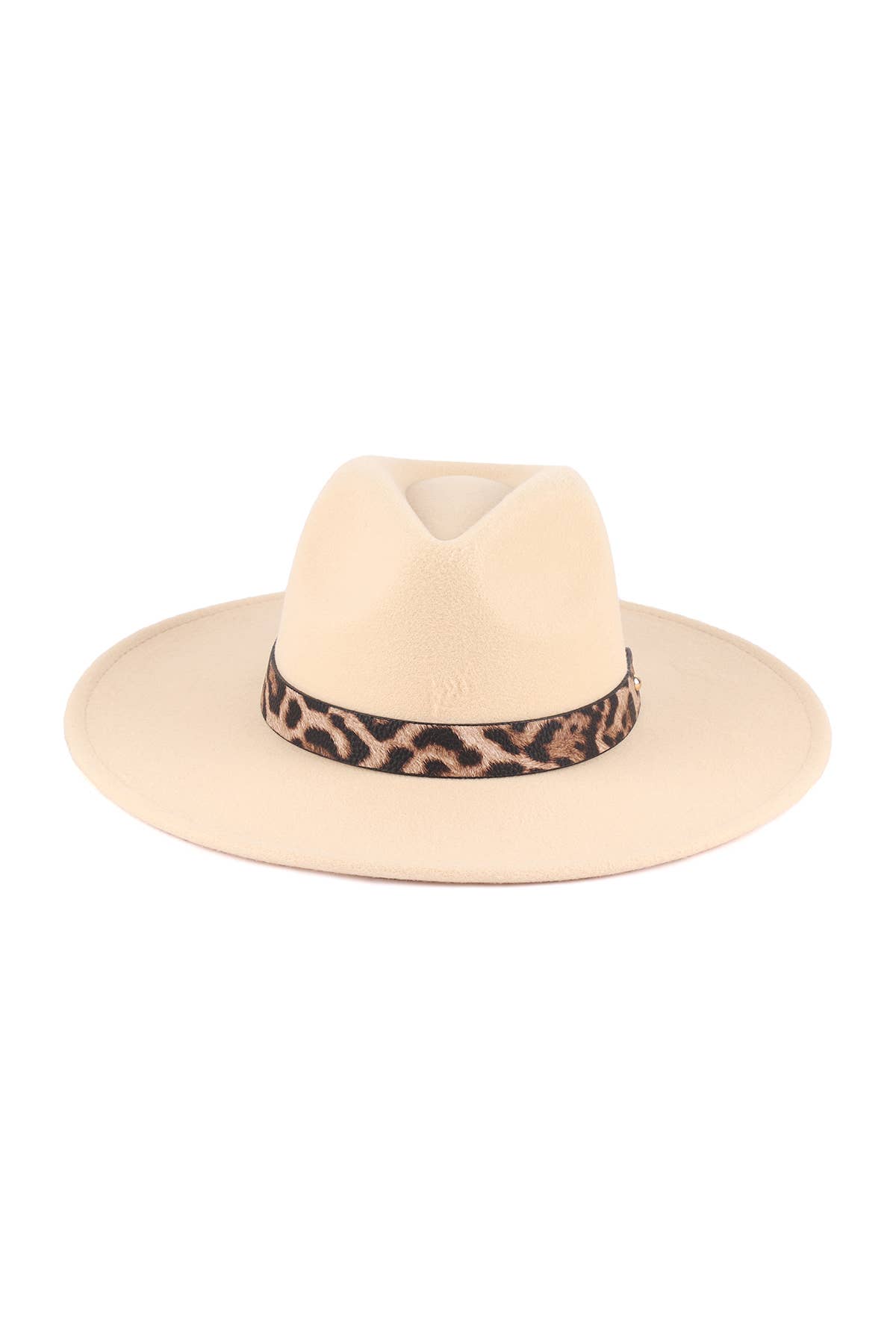 MYS Wholesale Inc - Vente Chapeau en feutre - femme - Chapeau à bord tendance en feutre avec accent léopard2