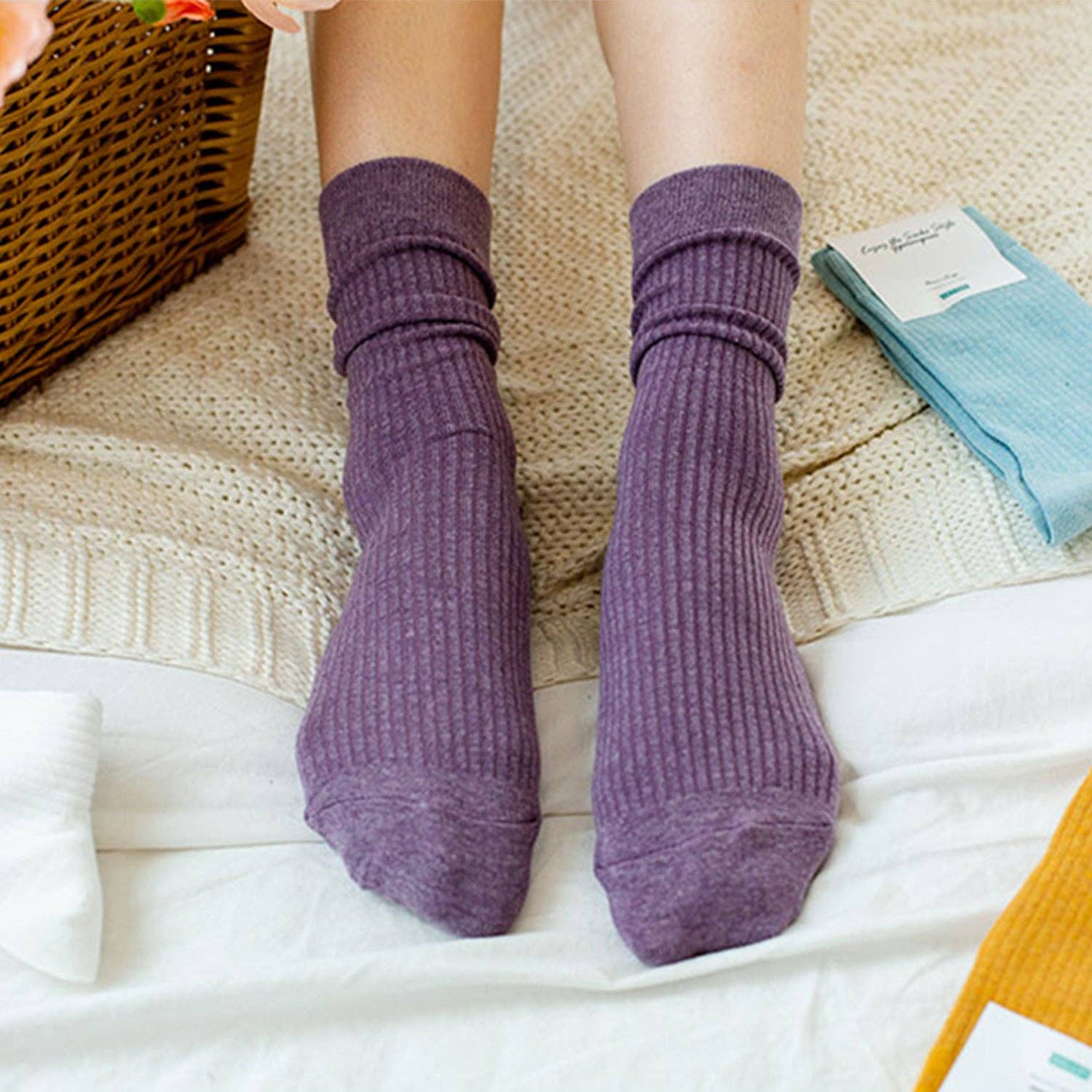 7DAYSSOCKS - Venta al por mayor Calcetines - Mujer - Calcetines con pliegues altos y cuello redondo para mujer12