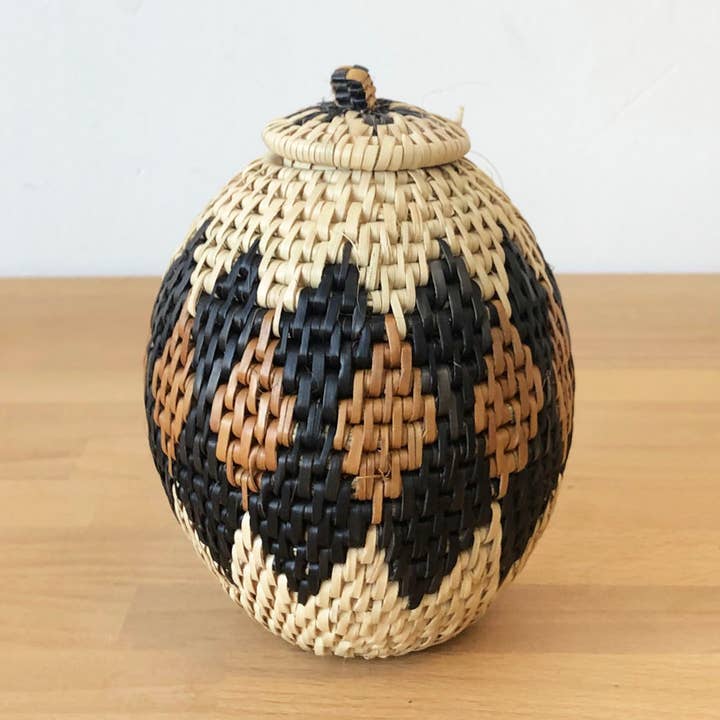 Panier à couvercle Zulu Mini 5-6" (assorti) pour la vente par Amsha