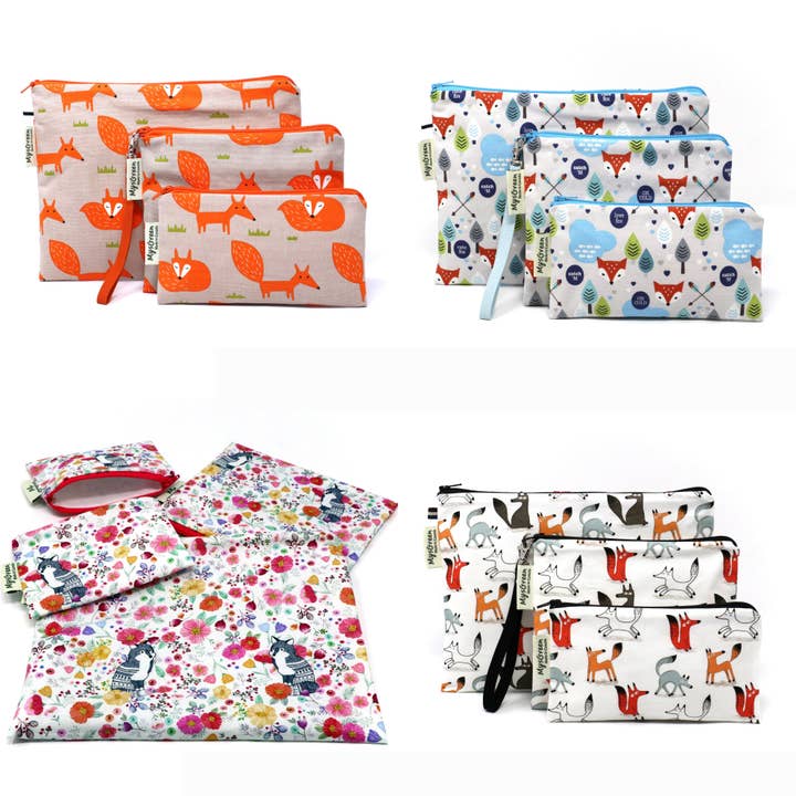 Fox Trykt Genanvendelig Zipper Pouch Sæt for engroshandel hos MYSGREEN