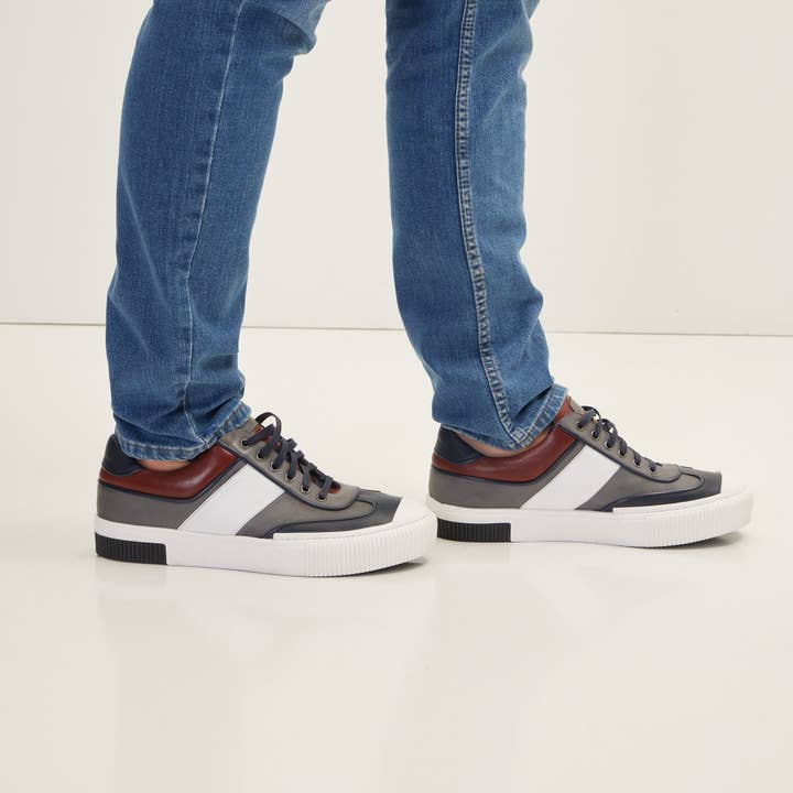 Multi Color Lace Up Sneakers - Brown Beige for wholesale on Faire