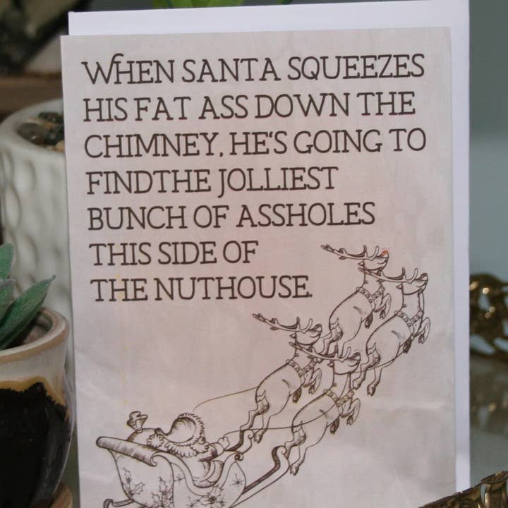 Jolliest Bunch of Assholes Greeting Card for wholesale by Crooked Halo