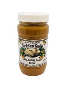 Kona Coffee Peanut Butter for wholesale by North Shore Goodies