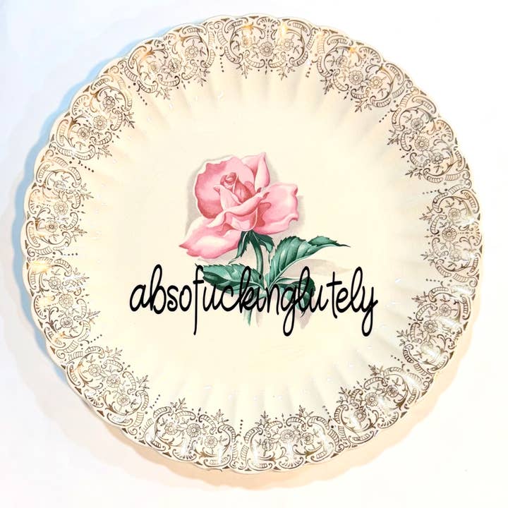 Vintage Swear Plates - " absofuckinglutely " for wholesale by Un Peche Mignon
