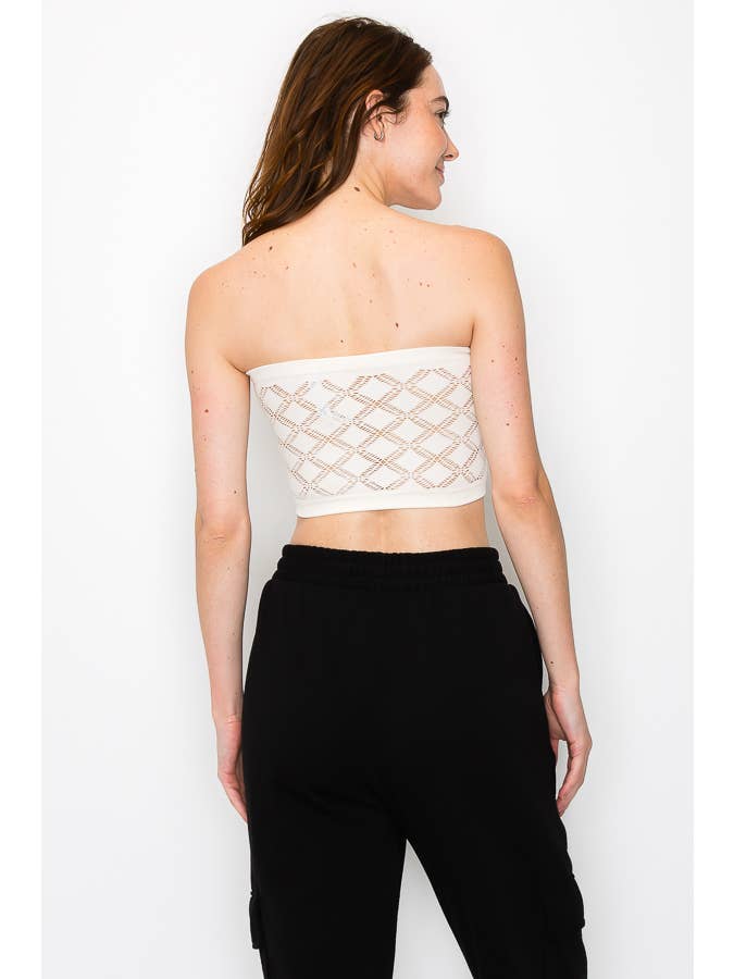 ANWND - Wholesale Bustier - Women's - 52387-BANDEAU TOP WITH DIAMOND HOLE DETAIL4