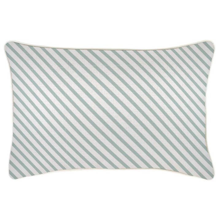 Cushion Cover-With Piping-Side Stripe Seafoam-35cm x 50cm for wholesale by Escape To Paradise